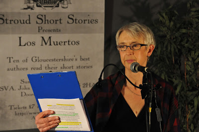 reading at Stroud Short Stories, photo by Tim Byford